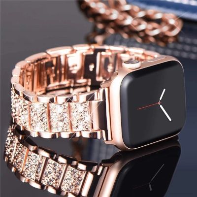 Womens Diamond Band For Apple Watch Ultra 49mm 8 7 6 SE 5 4 3 Strap 40 44mm For iWatch Series 38 42 44mm 41 45mm Luxury Bracelet Straps