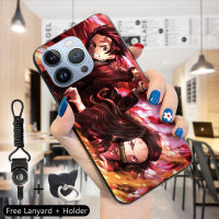 Volans เคสเคสสำหรับ Apple iPhone 15 Pro Max 15 15 Pro,แหวนใส่นิ้วลายการ์ตูนปิศาจฆ่าคน Kamado Tanjirou Nezuko Agatsuma Zengitsu เคสใส่โทรศัพท์ที่กันกระแทกทีพียูซิลิโคนนิ่ม