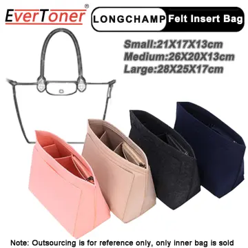 EverToner Felt Insert Bag Fits For Longchamp Handbag Liner Bag Felt Cloth  Makeup Bag Support Travel Portable Insert Purse Bags