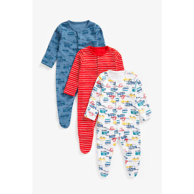 ชุดสลีพสูทเด็กทารก Mothercare cars sleepsuits - 3 pack ZC328