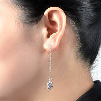 925 Sterling Silver Snowflake Earrings For Women Long Style High-grade Temperament Snowflake Ear Wire Christmas Lady Gift