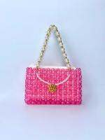 Womens Bag Small Fresh and Versatile Girl Personality Small Fragrant Wind Pearl Forest Series Bead Knitted Handheld Bag