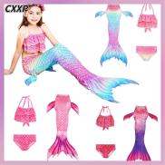 CXXP 3Pcs Lạ mắt Bộ Bikini bơi Đầy màu sắc Đuôi Nàng tiên cá cho trẻ em Đồ