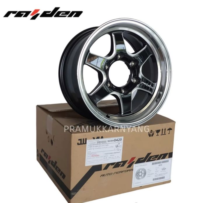 ล้อแม็กขอบ-15x7-5-et20-6รูx139-7-ยี่ห้อ-raiden-รุ่น-rd5-สีดำเงา-ลาย-weld-ราคา2วง-มีจำนวนจำกัด