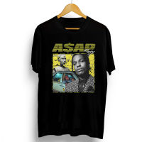 คุณภาพสูงเสื้อ T เสื้อขายร้อน ASAP Rocky Screen พิมพ์ผ้าฝ้าย100 Graphic Rapper Hip Hop แขนสั้นหลวมคู่ Casual Tees 2021 XS-3XL