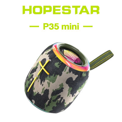 HOPESTAR ลำโพงบลูทูธ P35 10W ขนาดเล็กกลางแจ้ง IPX7กันน้ำ TWS