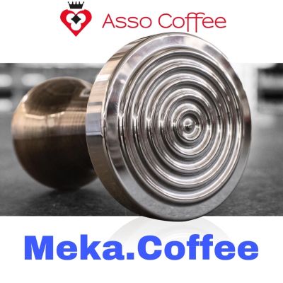 Asso Coffee Tamper 58.5 mm Wooden with italy flag handle สามารถเลือกลายไม้พร้อมฐาน