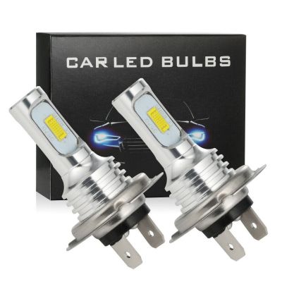 2pcs H7 LED Headlight Bulbs Conversion Kit High Low Beam 80W 4000LM 6000K White Bulbs  LEDs  HIDs