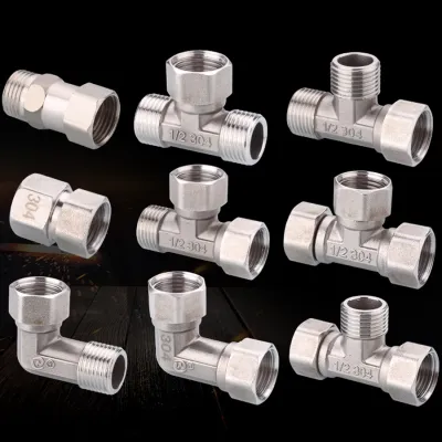 304 Stainless Steel Movable Joint 1/2 BSP Female Male Thread Tee Type Elbow Butt joint adapter Adapter Coupler Plumbing Fittings