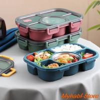 ❦☜ Plastic Lunch Box 5 Grids Sealed Bento Box Dividing Serving Plate Microwave Safe Portable for Kids Adult School Office Canteen