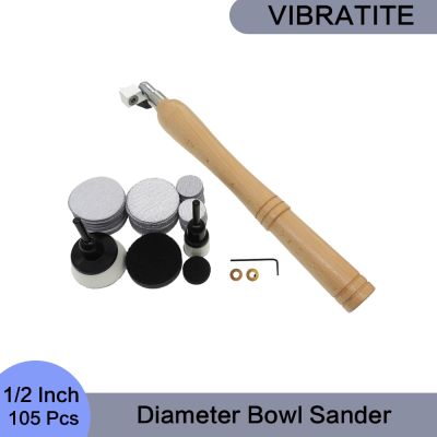 9 inch Diameter Bowl Sander with Dual Bearing Head 1/2 Inch Hook and Loop Sandpaper for sanding Inside of the Wood Turned Bowl