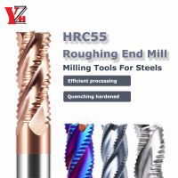 HRC55 คาร์ไบด์หยาบ End Mill 4 ขลุ่ย CNC สําหรับเครื่องจักรกลึงโลหะเหล็ก 4mm 5mm 6mm 8mm 10mm 12mm 14mm 16mm 18mm 20mm