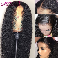 Water Wave Wig Glueless Lace Front Human Hair 4x4 Lace Closure Wigs 30 Inch Remy Peruvian Lace Frontal Wigs Gift ของขวัญ