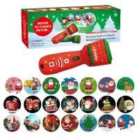 【CW】 21 Patterns Santa Christmas Tree Flashlight Projector Torch Lamp Toy Early Education Toy for Kid Holiday Birthday Xmas Gift 2022