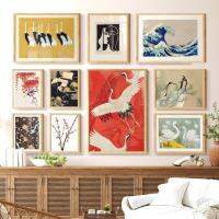 ◆ Picasso Bird Crane Kanagawa Retro บทคัดย่อญี่ปุ่น Wall Art ภาพวาดผ้าใบโปสเตอร์และพิมพ์ภาพผนังสำหรับตกแต่งห้องนอน