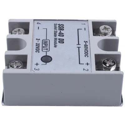Single Phase Solid State Relay DC-DC SSR-40DD 40A DC3-32V DC5-60V White+Silver