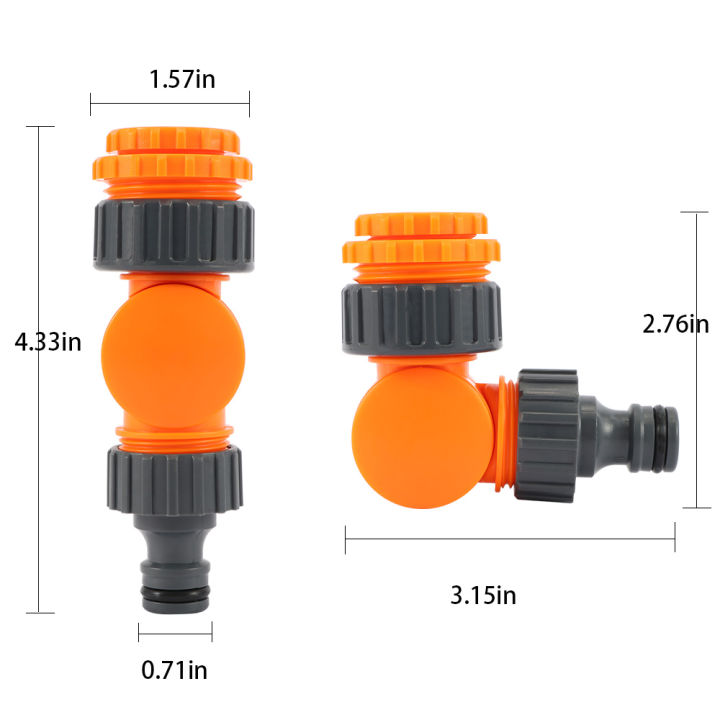 quick-connector-splitter-degree-ข้อต่อท่อหมุนฟรี-water-tap-splitter-ตัวเชื่อมต่อน้ำชลประทานวาล์วควบคุม-2-ขนาด-tutue-store