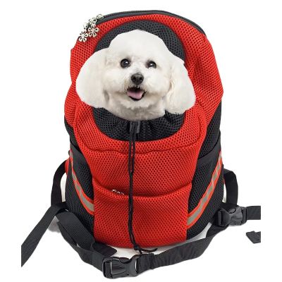 ✠ Pet Dog Carrier Cat Puppy Backpack Bag Portable Travel Front Mesh Outdoor Hiking Head Out Double Shoulder Sports Sling 3 Sizes