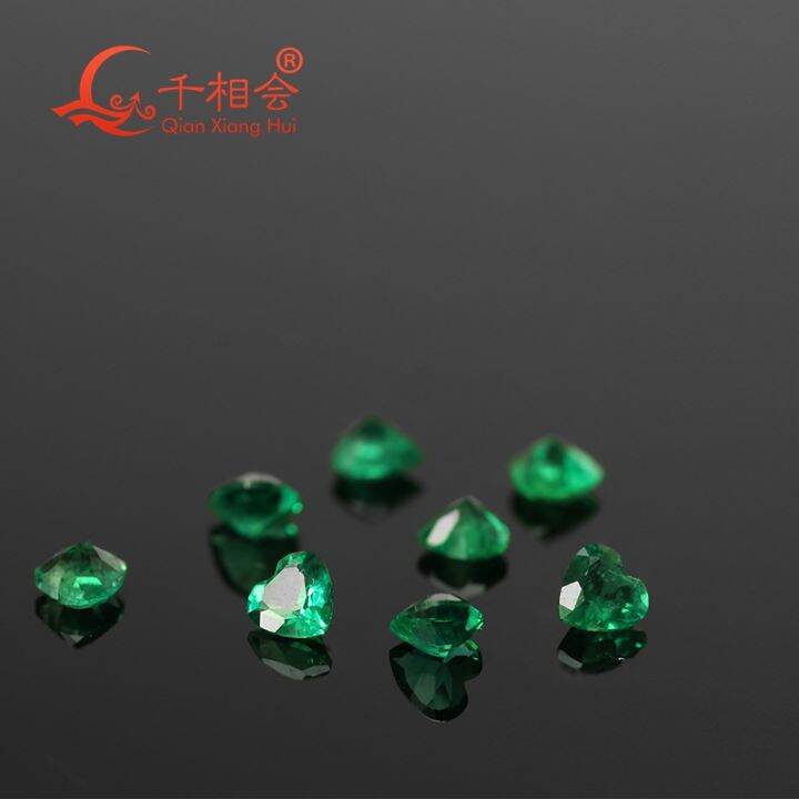 Heart Shape Muzo Emerald Colombia Hydrothermal Synthetic Emerald With