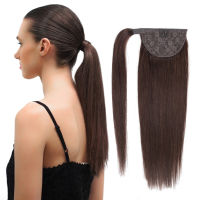 BHF 100 Human Hair Ponytail Brazilian Remy Ponytail Wrap Around Horsetail wig 120g Hairpieces Natural Straight Tails