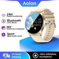 ☃ Aolon Round Women Smart Watch KC08 Full Touch Screen Sports Fitness Tracker Waterproof Women 39;s Smartwatch Men for Android iOS