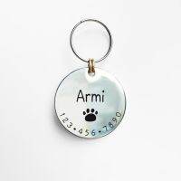 ✉☑ 001 Cat and Dogs ID Tags Personalized Cute Paw Symbol for Pets Collar Accessories Name Engraved Phone Number Custom Design