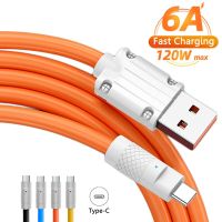 Liquid Silicone Cable 120W 6A Super Fast Charging for Samsung Xiaomi Huawei Mate 40 Type C Data Cable Mobile Phone Charger Cord Wall Chargers