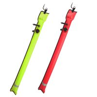 2 Pcs 1M Scuba Diving Inflatable Smb Surface Signal Marker Buoy Visibility Float Signal Tube Sausage-Yellow &amp; Red