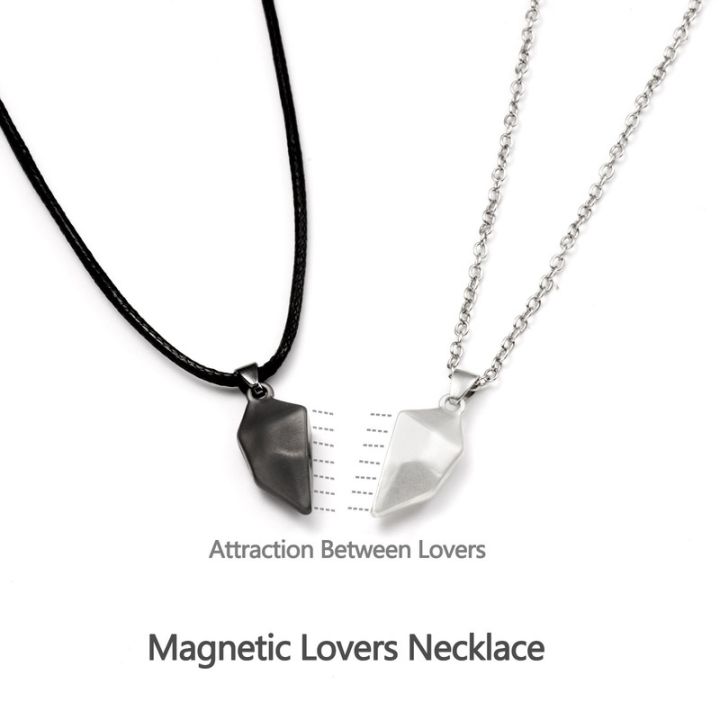 love-magnet-attracts-couple-necklace-bracelet-a-pair-of-simple-and-creative-wishing-stone-heart-pendant-clavicle-chain-2pcs-set