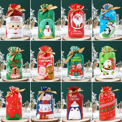 5/10pcs Merry Christmas Santa Snowman Candy Dragee Gift Box Christmas Party Xmas Navidad New Year Gift Bags Wrapping Supplies Gift Wrapping  Bags