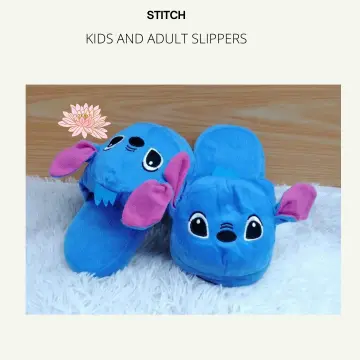 28cm Disney Lilo and Stitch Plush Slippers Indoor Home Winter Warm