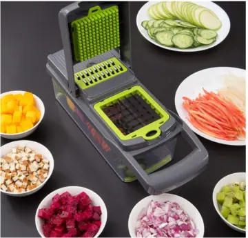 Vegetable Slicer, 11 in 1 Onion Chopper with Container, Mandoline