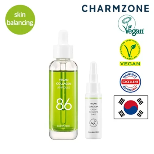 CHARMZONE NEW Vegan Cruelty Free Collagen Ampoule & Green Tangerine  Extract- Korean Skin Care, Hydrating Soothing Natura | Lazada PH