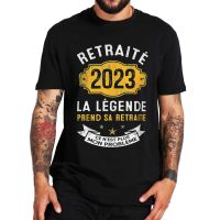 2023 NewRetired 2023เสื้อยืดย้อนยุคตลกฝรั่งเศสข้อความเกษียณอายุยางของขวัญเสื้อยืดสำหรับผู้ชายผู้หญิงผ้าฝ้าย100 U Nisex ท็อปส์ลำลอง