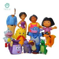 Kids Toys TWCEJE168 3-10ซม. ของขวัญคริสต์มาสภาพอนิเมะตุ๊กตาแต่งลายของตกแต่งบ้านรูปดอร่าดิเอกซ์พลอเรอร์รูปปั้นดอร่าผจญภัยทีวีตุ๊กตาขยับแขนขาได้โมเดล