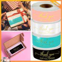 YEAHGIRL 120PCS/Roll 1x3inch สำหรับการขายปลีก ธุรกิจซัพพลาย ชื่นชม ปั๊มทอง ฉลากปิดผนึก สติ๊กเกอร์ “ขอบคุณสำหรับการสั่งซื้อ”