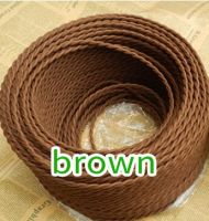 NEW brown 2*0.75mm Edison Vintage Electrical Wire Black Twisted Fabric Braided Lamp Wires Leads Adapters