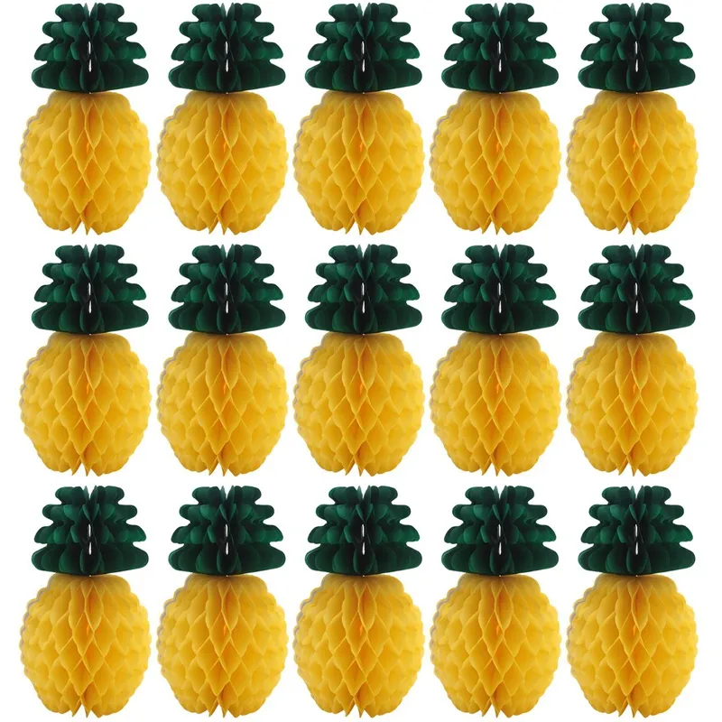 24 Packs Pineapple Honeycomb Centerpieces Tissue Paper Pineapple 8 Inch  Party Supplies Table Hanging Decoration Hawaiian | Lazada
