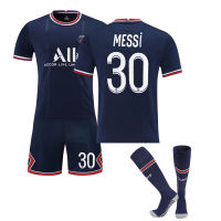 [ในสต็อก] NO.30 Messis NO.10 Neymars ผู้ชายเด็กแขนสั้นเสื้อฟุตบอล2122 Paris Saint-Germains บ้านผู้ใหญ่เด็กเสื้อ