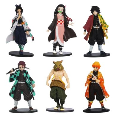 Anime Kamado Tanjirou Nezuko Demon Slayer Figure Action Figures PVC Model Toys Zenitsu Figurine Inosuke Kimetsu No Yaiba Figura