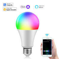 ไฟ LED สมาร์ทหลอดไฟ HomeKit หรี่แสงได้2700K-6500K E27 RGB ไฟอัจฉริยะการควบคุมด้วยเสียงเข้ากันได้กับ Alexxa Goo0gle Alice Cozylife