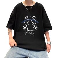 COD DDDGRYTRY Korean BF wind bear Short Sleeve t shirt men women Couple thin Casual loose oversized tee 8XL plus size Round Neck top