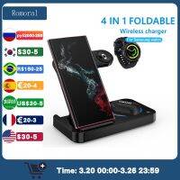 ZZOOI Wireless Charger 4 in 1 Foldable Stand Fast Charging Dock For Samsung S22 S21 Ultra Watch Charge Station For Galaxy Watch 5 4Pro