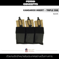 Ferro Concepts - KANGAROO INSERT - TRIPLE 556 [ BLACK ] กระเป๋าจิงโจ้ เพ้าใส่แม็กกาซีนติดเวส