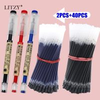 42Pcs/Lot 0.35mm Black/blue/Red Ink Gel Pens Set Refills Gel Ink Pen Sketch Drawing School Office Stationery Student Writing Pen