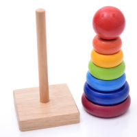 Rainbow Stacking Ring Tower Stapelring Blocks Wooden Toddler Toy Baby Montessori Enlightenment Educational Toys Baby Toys