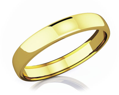 แหวนหมั้นทอง 18K แบบเกลี้ยง 4.50 mm Domed Shape Romantic Classic