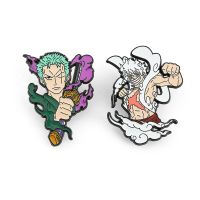 【DT】hot！ Anime Figure Roronoa Zoro D. Luffy Cartoon Enamel Pins Lapel Brooches Badge Birthday Gifts for