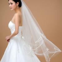 【✲High Quality✲】 shengd Satin Edage ผ้าคลุมหน้าสั้นงานแต่งงาน Tulle งาช้างผ้าคลุมหน้าเจ้าสาวงานแต่งงานอุปกรณ์เสริมในสต็อก