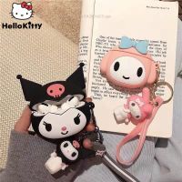 Sanrio Airpod Case Cute Cover Kuromi Melody Wireless Headset Case Airpods Pro Soft Silicone Case With Keychain For Airpods 1/2 3